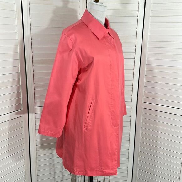 JL Studio Trench  Overcoat Size 1X Spring Coral NWOT - Picture 6 of 12